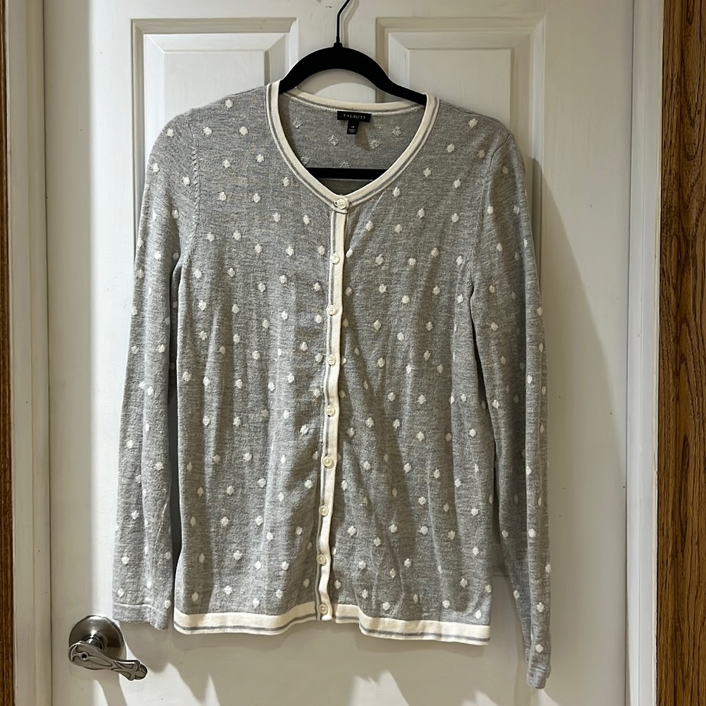 Talbots Women’s polka dot button up sweater